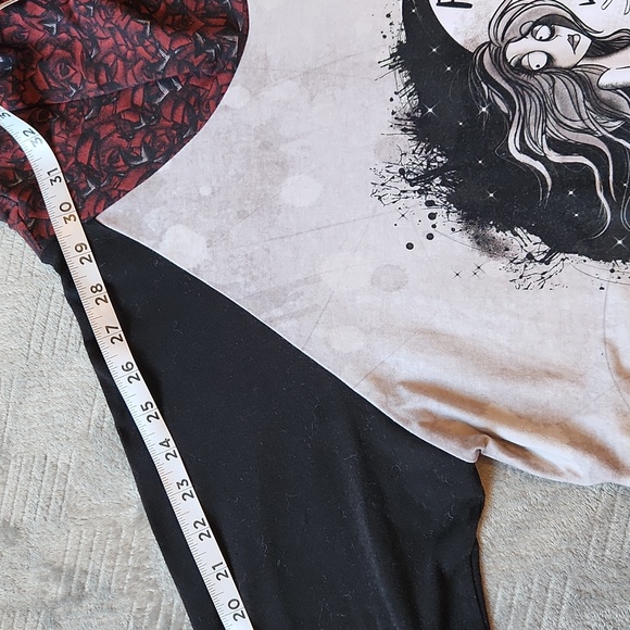 HALLOWEEN, Goth, Tim Burton, Corpes Bride, Cowl Neck Long Sleeve Shirt Sz L - Picture 10 of 12